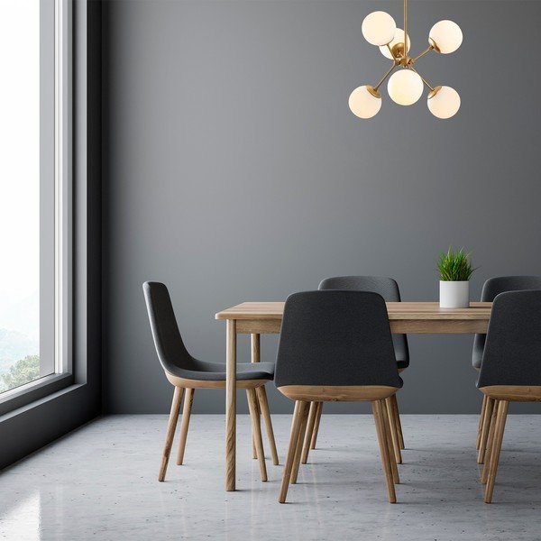 Valge-kuldne rippvalgusti klaasist varjuga ø 55 cm Gondol - Opviq lights-image-1