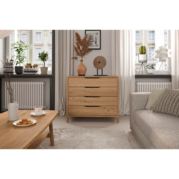 Tammepuidust madal kummut 95x80 cm Twig - The Beds-image-3