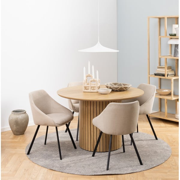 Ümmargune söögilaud tammeplaadiga ø 120 cm Yale - Actona-image-1