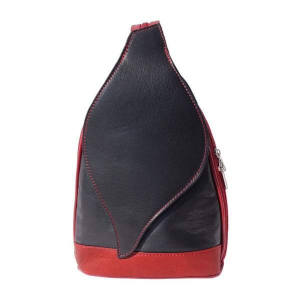 Černočervená kožená kabelka Luciano Calboni Federica
