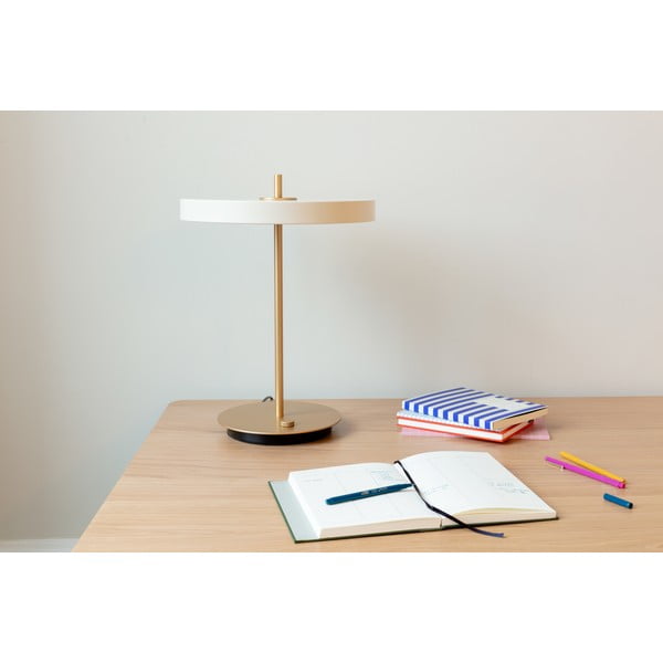 Valge timmitav LED laualamp metallvarjundiga (kõrgus 41,5 cm) Asteria Table - UMAGE-image-4