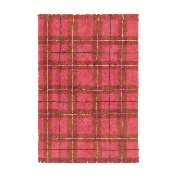 Punane pestav/käsitsi kootud puuvillane vaip 90x120 cm Tartan Vintage Red - Lorena Canals