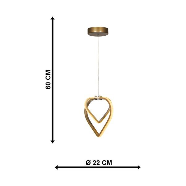 Pronksivärvi metallist LED rippvalgusti ø 22 cm Sevinc - Squid Lighting-image-4