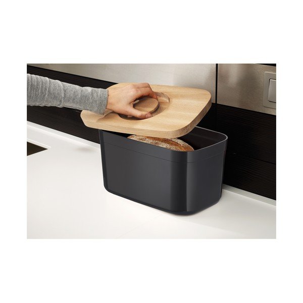 Must leivakast puidust kaanega Prügikast - Joseph Joseph-image-1