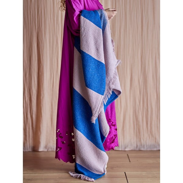 Sini-roosa tekk 130x160 cm Cadeo - Bloomingville-image-1