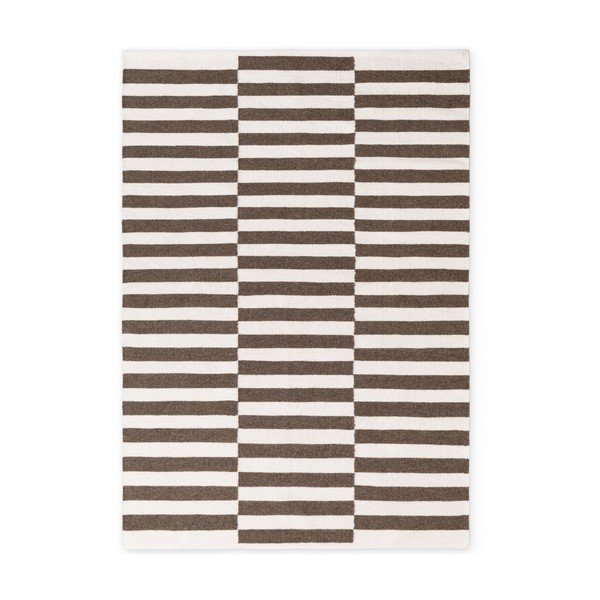 Valge/pruun kahepoolne/käsitsi kootud villavaip 160x230 cm Vika - Hanse Home