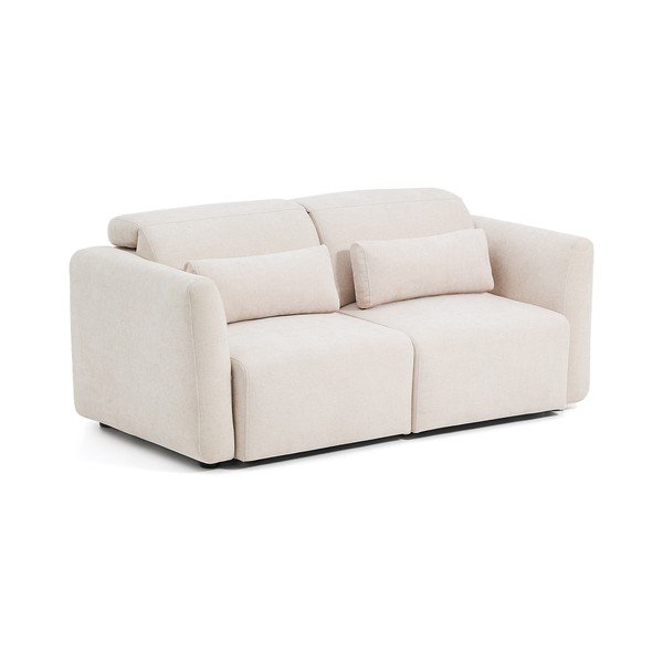 Beež šenillist diivanvoodi 180 cm Lares - Kave Home-image-3