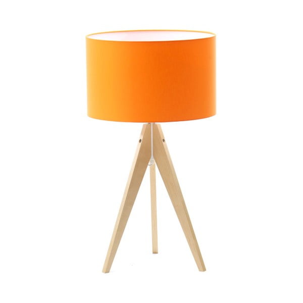 Oranžová stolní lampa 4room Artist, bříza, Ø 33 cm