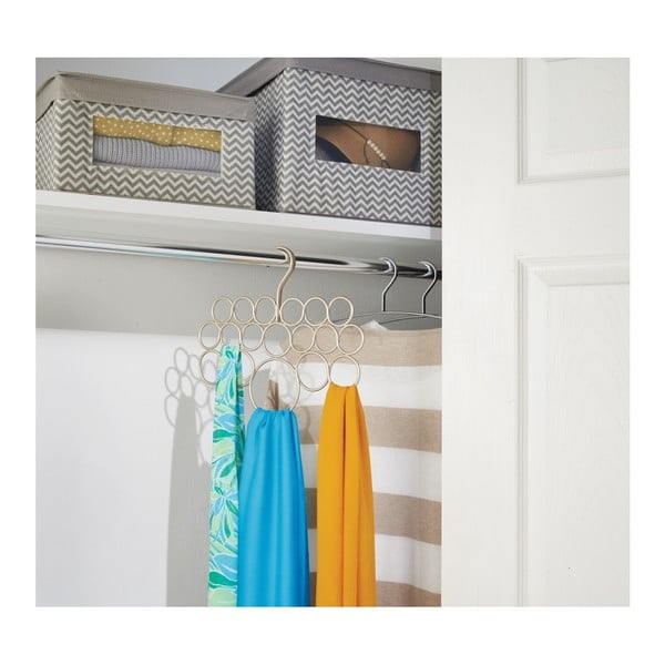 Kuldne metallist riputatav hoidik rätikute, sallide ja riiete jaoks, pikkus 29 cm. Axis - iDesign-image-3