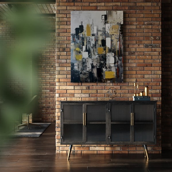 Käsitsi maalitud elementidega maal 70x100 cm Cityscape - Styler-image-4