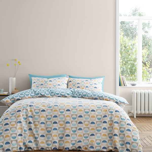 Sinine-kollane puuvillane voodipesu üheinimesevoodile 135x200 cm Retro - Bianca