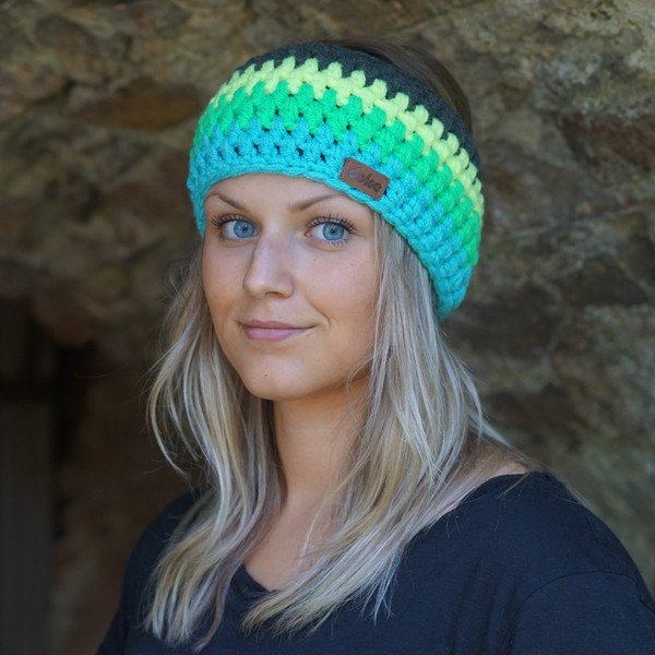 Käsitsi heegeldatud peapael triibud Sinine - DOKE-image-3