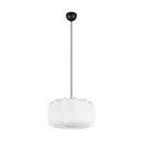 Valge metallist rippvalgusti tekstiilist varjuga ø 40 cm Madleine - Reality