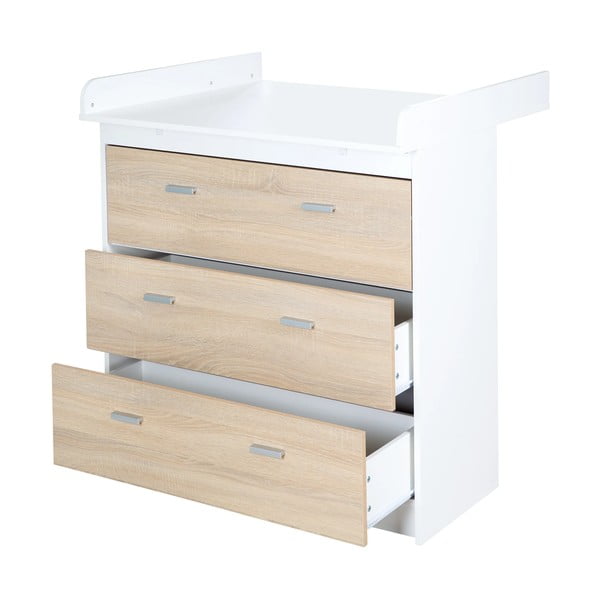 Tammedkooriga mähkimislaud valge-puiduvärvi 89x98 cm Gabriella – Roba-image-3