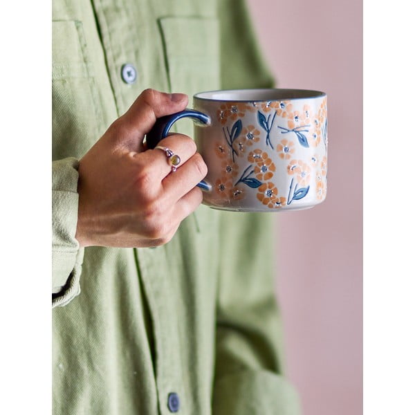 Sinine/beež kivikeraamikast kruus 400 ml Myah - Bloomingville-image-1