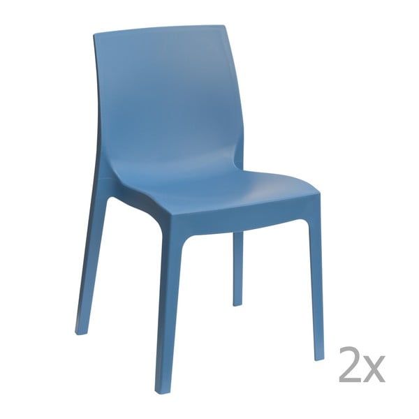 Sada 2 modrých jídelních židlí Castagnetti Rome