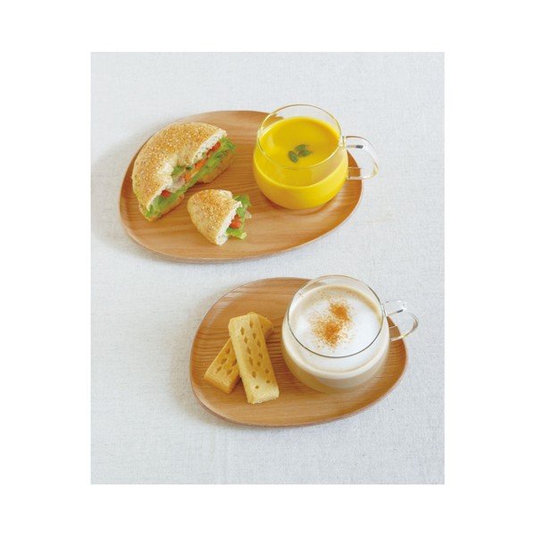 Žlutý hrnek s dřevěným podšálkem Kinto Fika-image-2