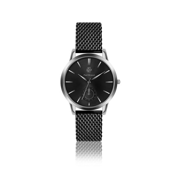 Pánské hodinky s páskem z nerezové oceli v černé barvě Paul McNeal Cassio
