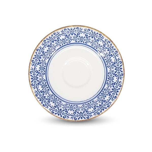 Valge/sinine portselanist alustass ø 14 cm Azul - BonBistro