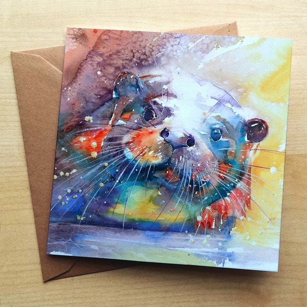 Přáníčko Wraptious Rainbow Otter 