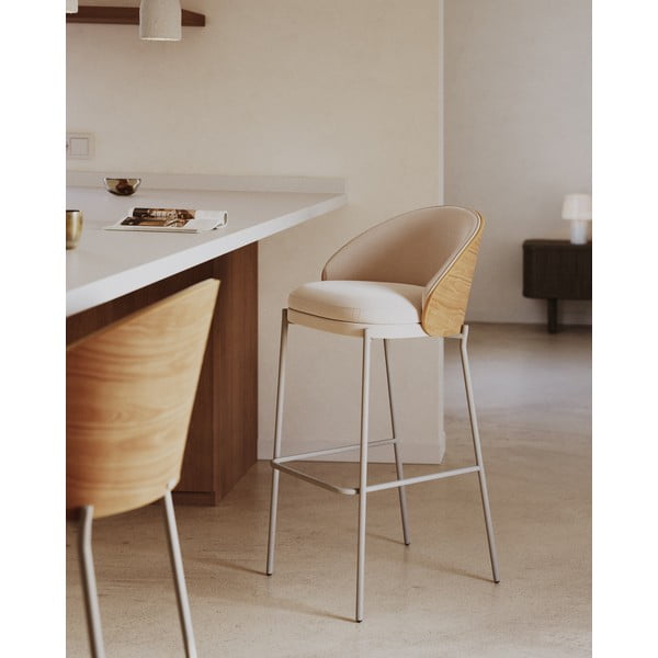 Beež baaritool (istme kõrgus 77 cm) Eamy - Kave Home-image-1