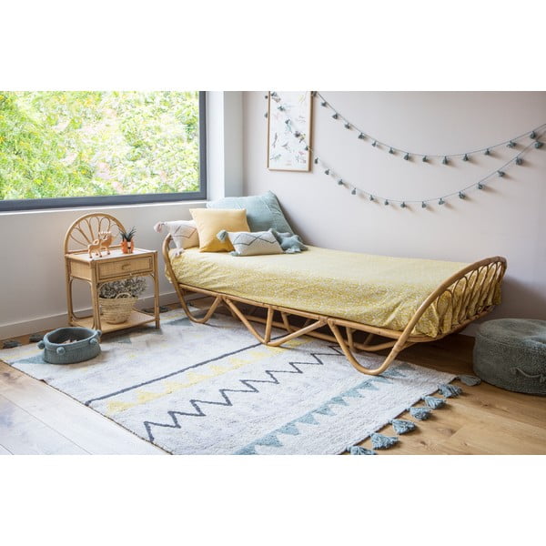 Kreem pestav käsitsi kootud puuvillane laste vaip 120x160 cm Azteca Vintage Blue - Lorena Canals-image-4