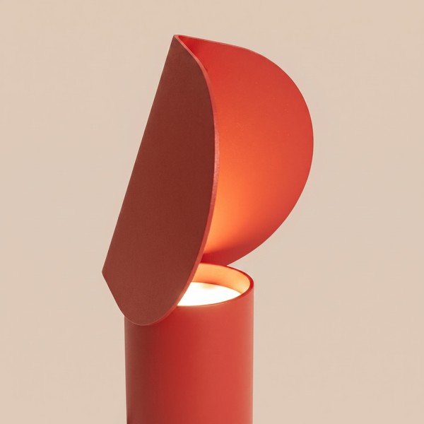 Punane alumiiniumist LED-laualamp (kõrgus 15 cm) BISCUIT - Thoro-image-1