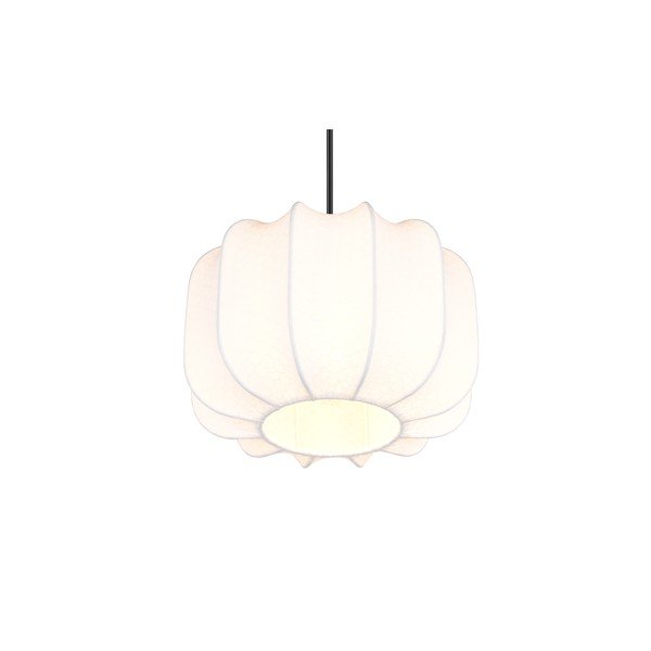 Valge metallist rippvalgusti tekstiilist varjuga ø 25 cm Madleine - Reality-image-4