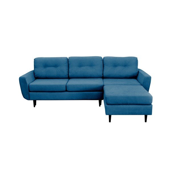 Tyrkysová rozkládací pohovka s černými nohami Mazzini Sofas Hortensia, pravý roh