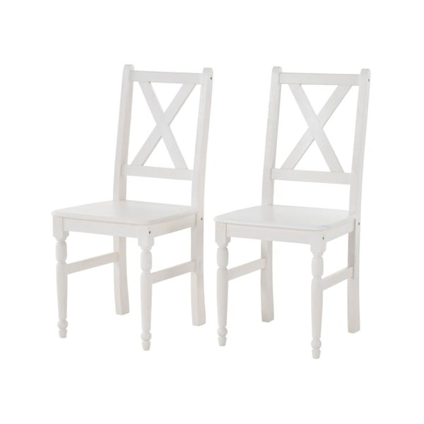 Sada 2 bílých jídelních židlí z masivního borovicového dřeva Støraa Normann