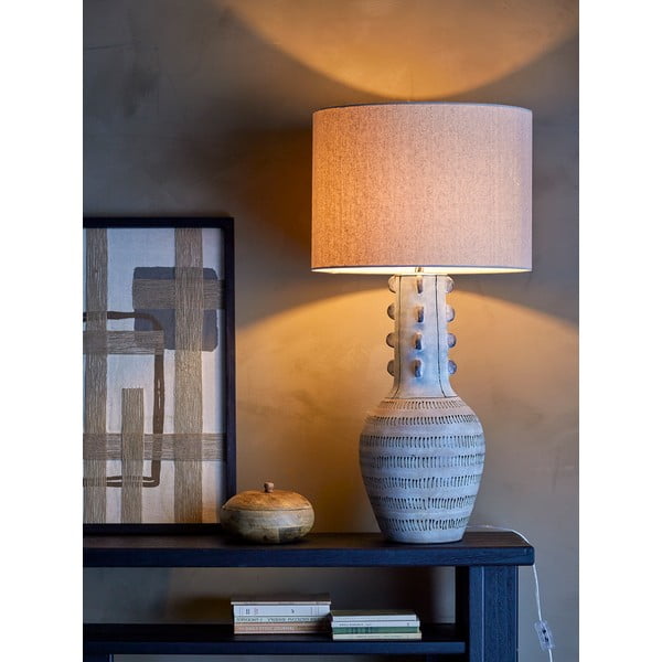 Helesinine tekstiilvarjuga laualamp (kõrgus 90 cm) Gadiela - Bloomingville-image-2