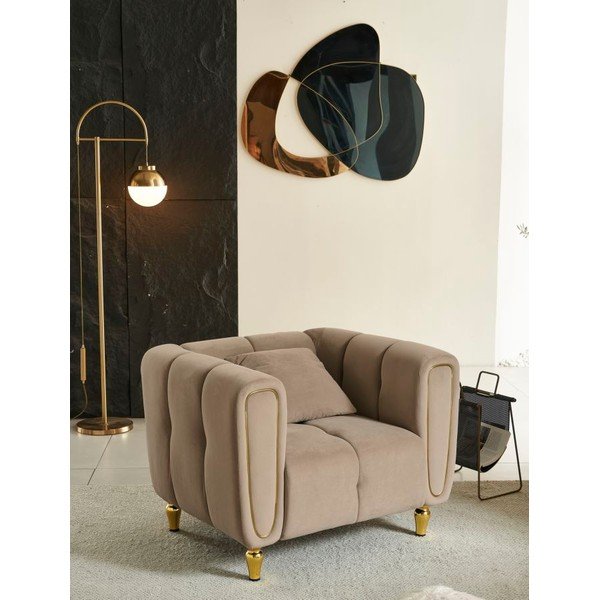 Hallikaspruun sametist tugitool Alma - Mauro Ferretti-image-1