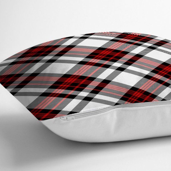 Punane ja hall dekoratiivne padjapüür flanell, 35 x 55 cm - Minimalist Cushion Covers-image-1