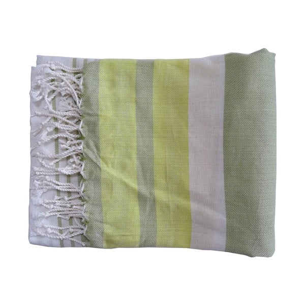 Limetkově zelená ručně tkaná osuška z prémiové bavlny Homemania Rio Hammam, 100 x 180 cm