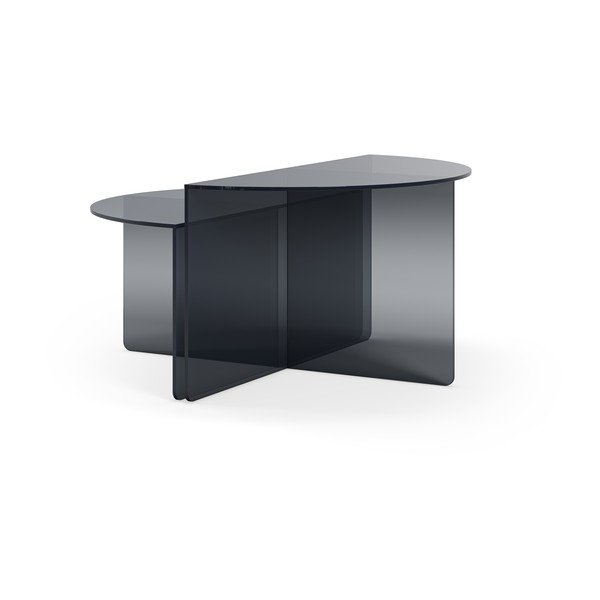 Hallist klaasist ümmargused kohvilauad, 2 tk komplektis ø 80 cm Velta - MOME-image-2