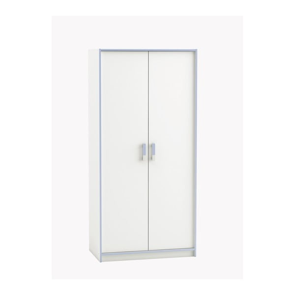 Bílá dvoudveřová šatní skříň s vyměnitelnými barevnými panely Demeyere Switch