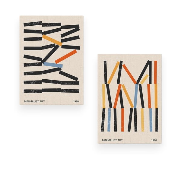 Maalid 2 tk 50x70 cm komplektis Lines - Wallity