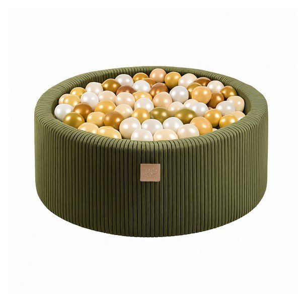 Khaki värvi velvetist pallibassein 90x90x30 cm Montessori - Meowbaby