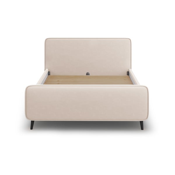 Beeži värvi kaheinimesevoodi koos ruudustikuga 160x200 cm Kaia - Micadoni Home-image-1