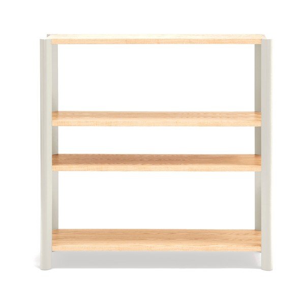 Kreemikas/hele naturaalne riiul tammepuust dekooriga 126x128x43 cm Bona - Teulat