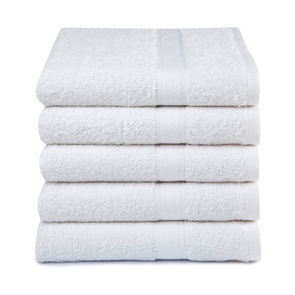 Sada 5 bílých ručníků Ekkelboom, 50x100 cm