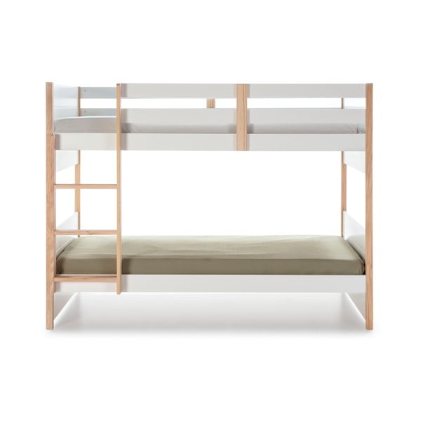 Valge narupuidust kahekorruseline voodi 90x190 cm Kiara - Marckeric-image-3