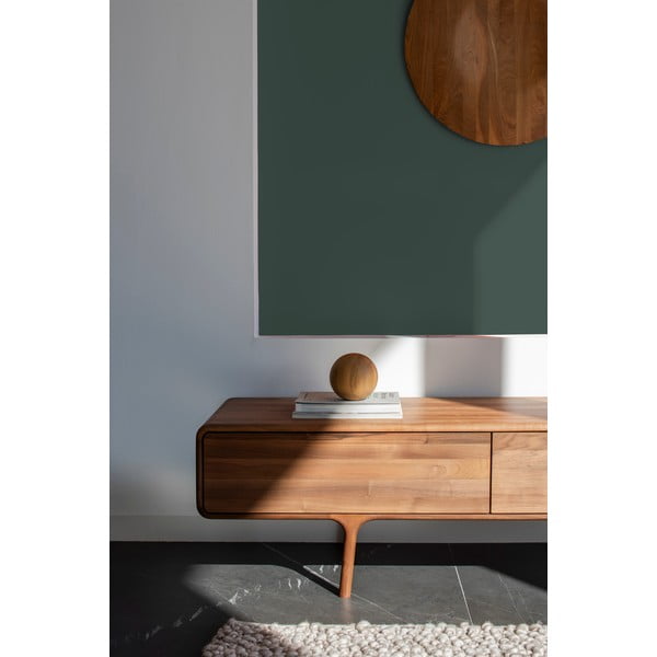 Pruun tammepuidust TV-alus  220x45x45 cm Fawn - Gazzda-image-3