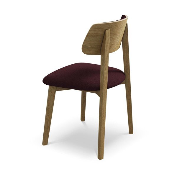 Burgundia värvi täispuidust söögitool Niu - Makamii-image-3