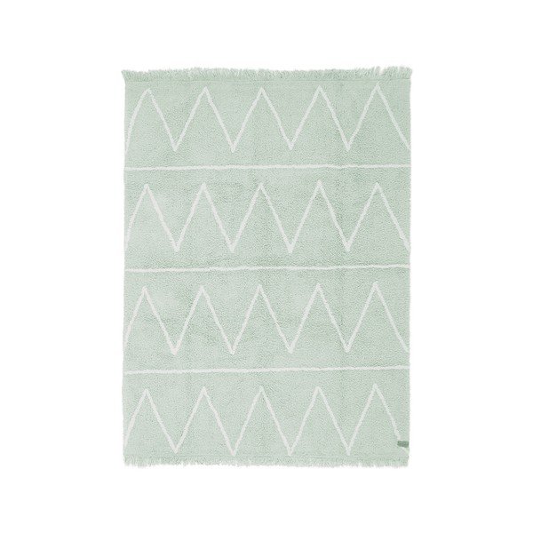 Mündivärvi pestav käsitsi kootud puuvillane laste vaip 120x160 cm Hippy Menta - Lorena Canals