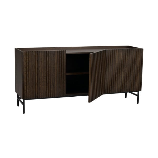 Tumepruun madal kapp tammepuust 160x75 cm Halifax - Rowico-image-4