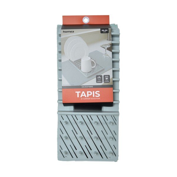 Helesinine plastmassist nõudekuivatusrest 50x38 cm - Homéa-image-2