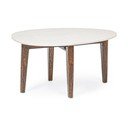 Valge marmorist ja naturaalset värvi kohvilaud, 50x70 cm Sylvester – Bizzotto