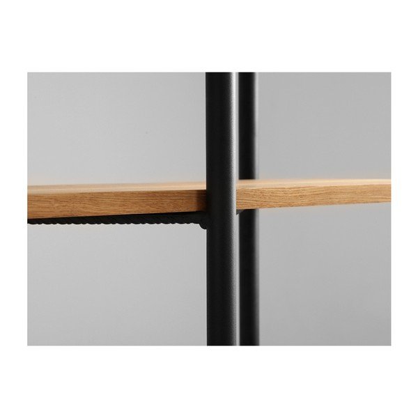 Knihovna s černou konstrukcí a dubovými policemi Custom Form Rave, výška 150 cm-image-4