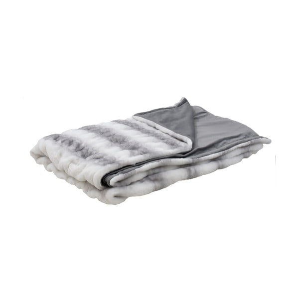 Světle šedá deka z umělé kožešiny InArt, 180 x 150 cm